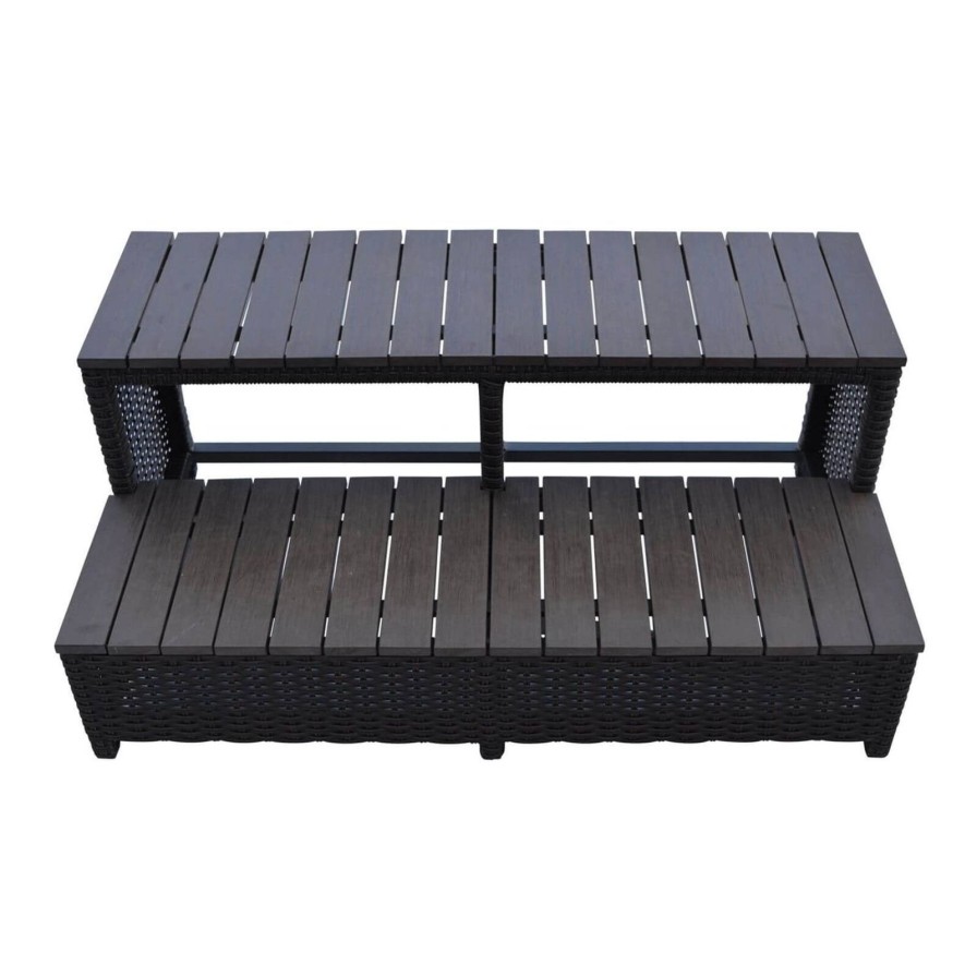 Hot Tub Accessories | Garden & Outdoor Canadian Spa Co Canadian Spa Rattan Square Spa Step For 79In Hot Tub