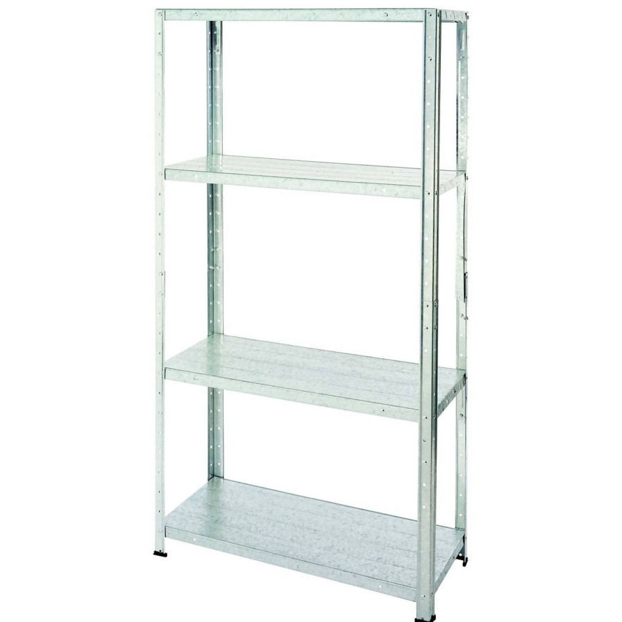 Garden Storage Garden & Outdoor Homebase Handy 4 Galvanised Shelf Storage Unit 50Kg 1370 X