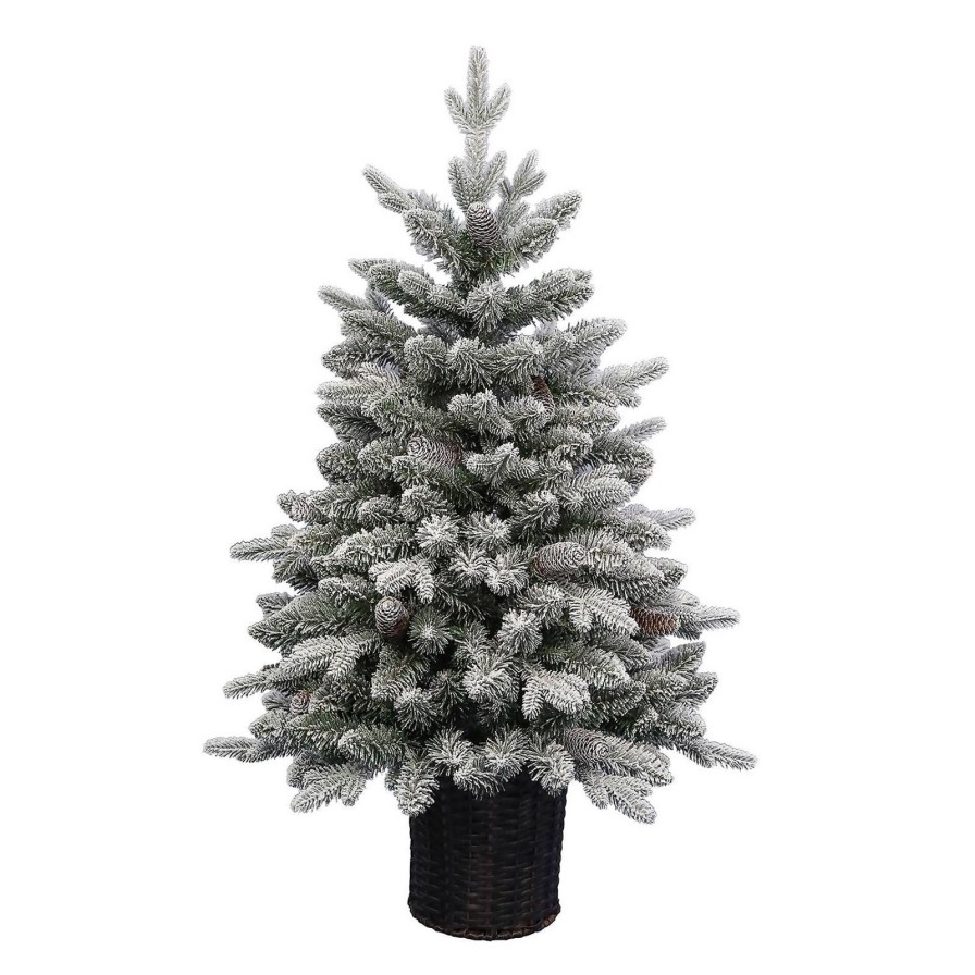 Artificial Christmas Trees Christmas Homebase 3.5Ft Mixed Tip Flocked